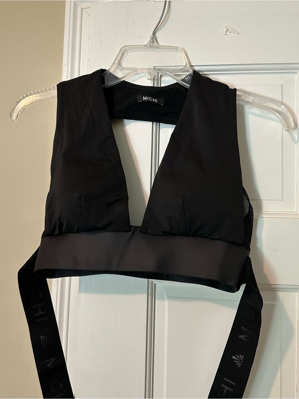 MICHI Black Athletic Top with White Logo